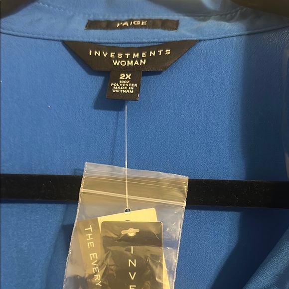 PAIGE Blue Relaxed Notched Collar Button Down Shirt - Picture 2 of 7